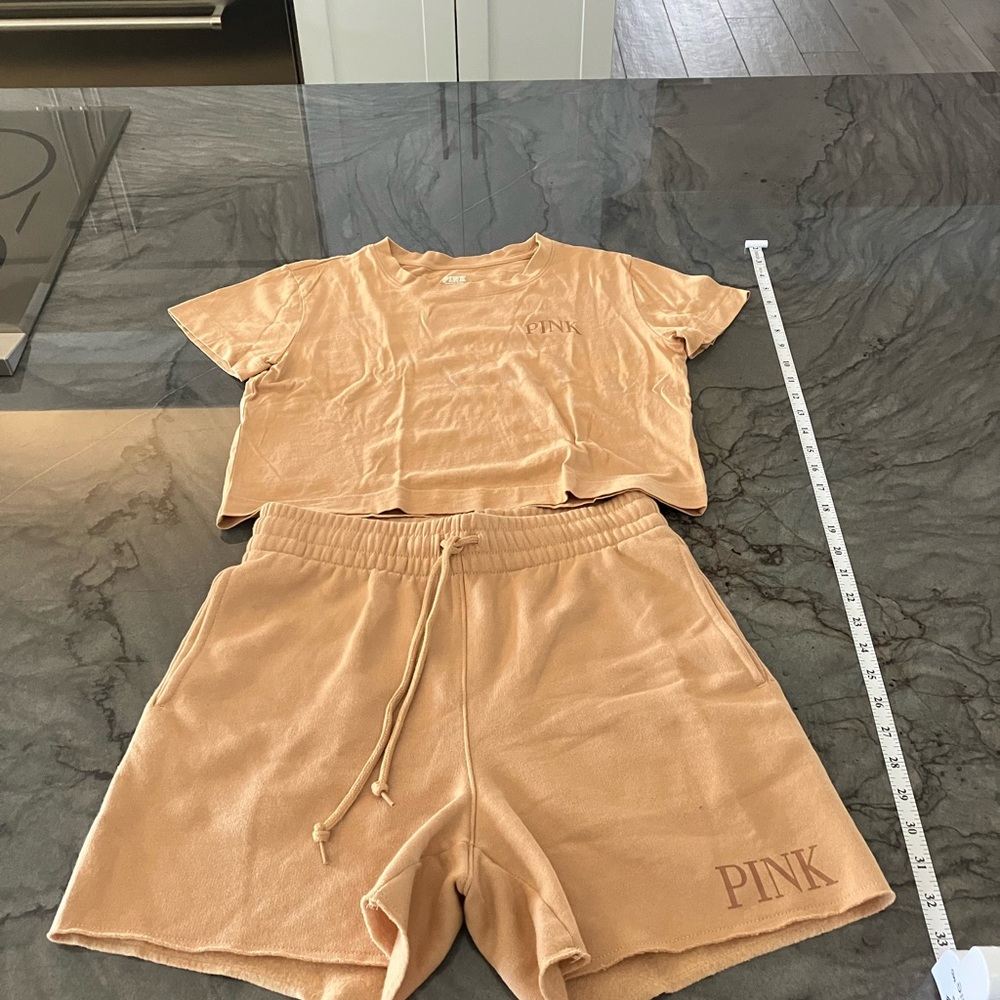Pink Logo Peach Loungewear Set